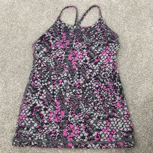 ivivva athletica pink grey and black tank top